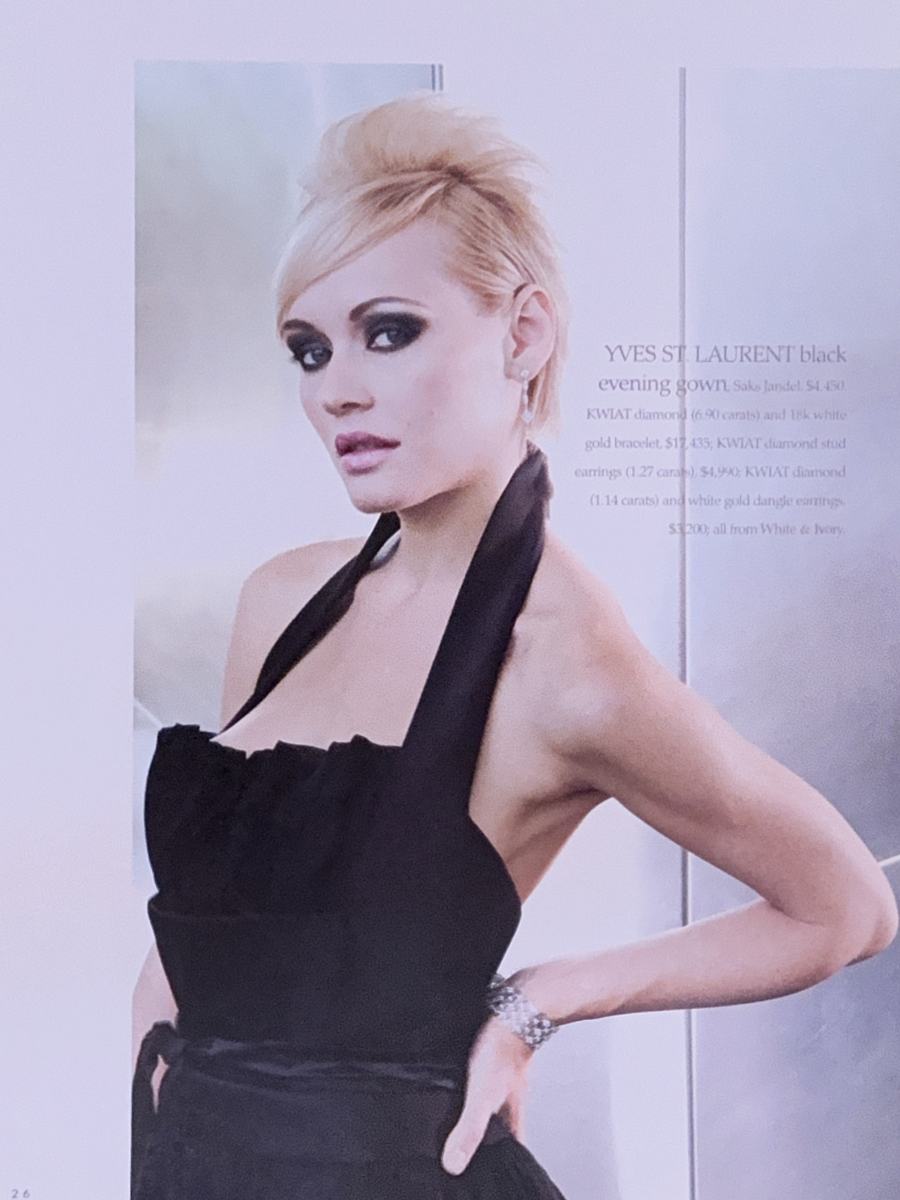 Evening-gown editorial — hair and makeup by Kim Steele