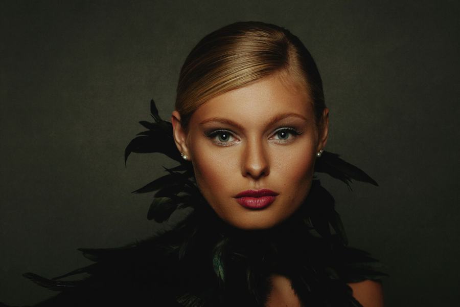 Dramatic beauty portrait — hair and makeup by Kim Steele